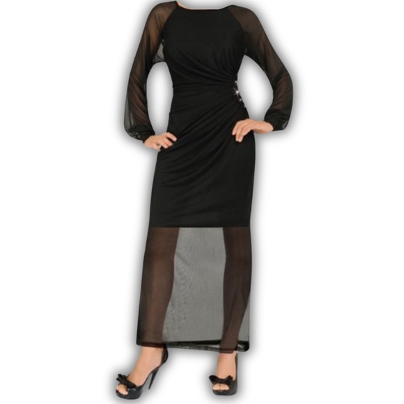 Stacey Adams Long Sleeve Women’s Evening Dress Size 12 Black - Picture 1 of 10